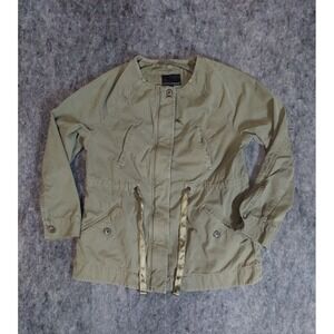 Banana Republic Jacket Womens Medium Green Military Field Drawstring Full Zip